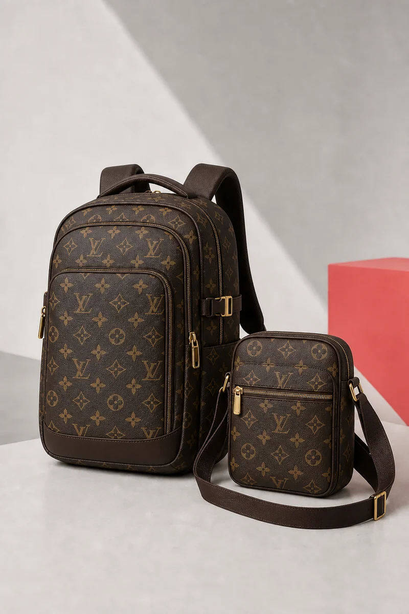 Granatowy plecak i torba na ramię Louis Vuitton